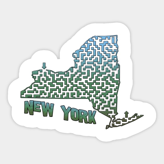 New York State Outline Maze & Labyrinth Sticker by gorff